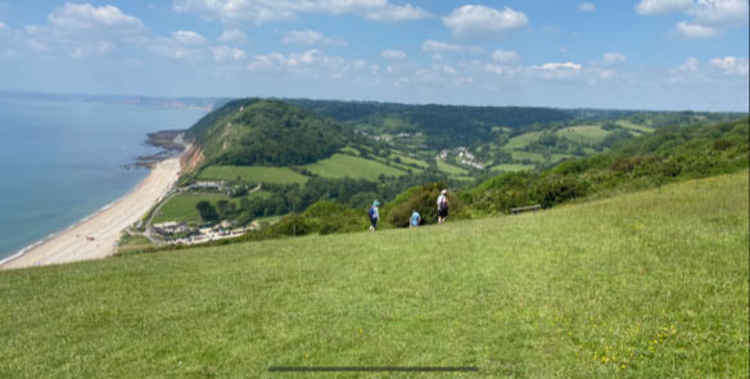 Branscombe: Branscombe Beach and the village from top of East Cliff