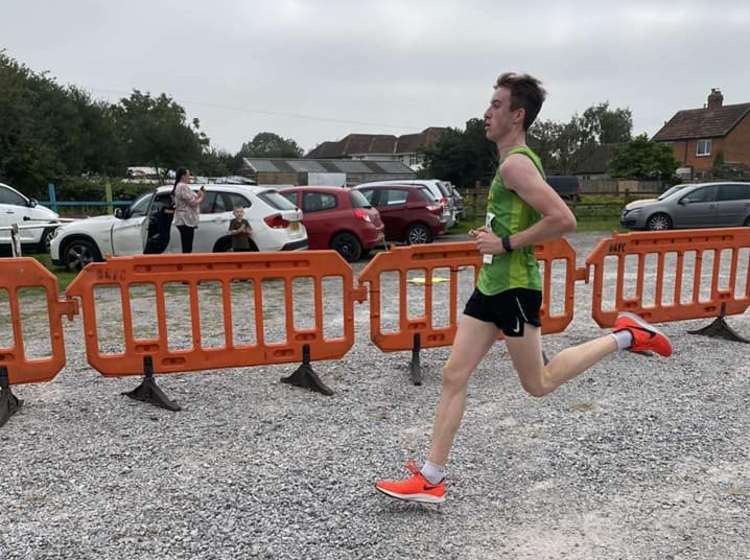 Jack Wilson flying along at the Bridgwater Half Marathon