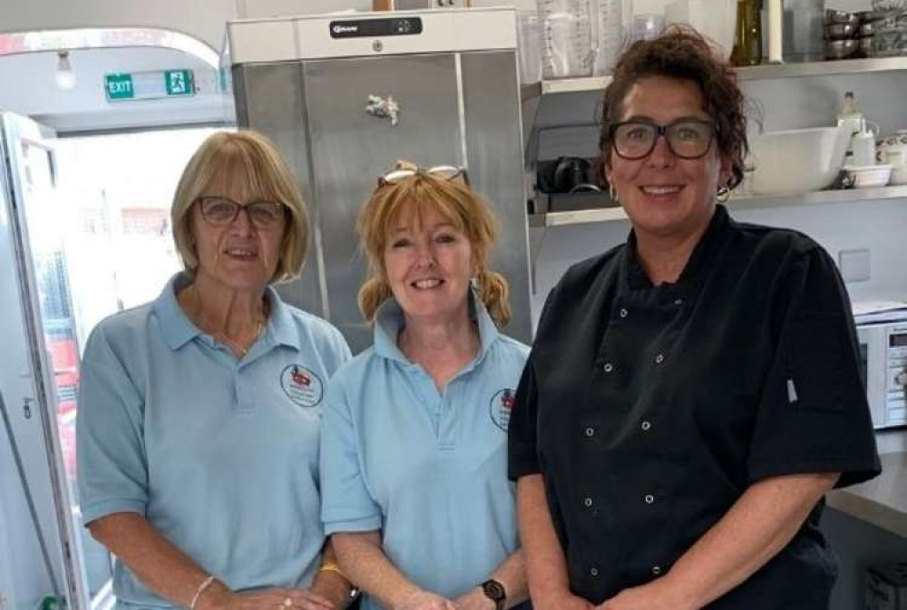 Kitchen team: Candy Palmer, Mandy Newton and chef Sam Guck