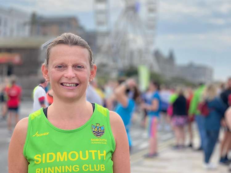 Cheryl Boulton enjoying the seaside atmosphere before the start