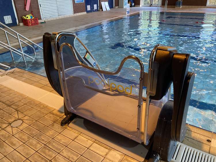 This rare lift at Sidmouth Swimming Pool can help those with access issues