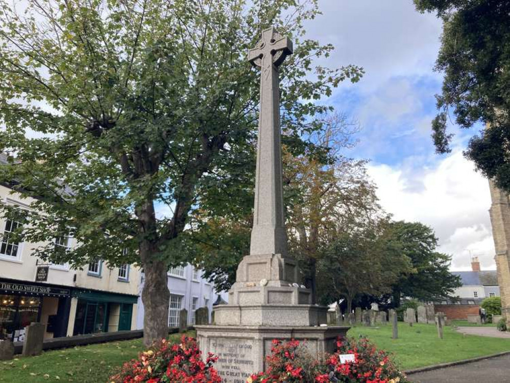 The war memorial outside Sidmouth Parish Church (Nub News, Will Goddard)