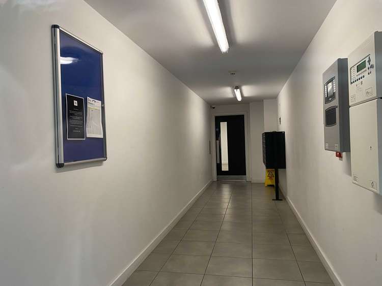 The lobby entrance area for shared ownership residents is bleak and boring (Image: James Mayer)