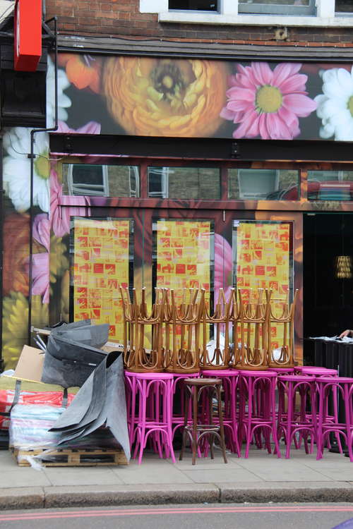 The furniture for Clapham Junction's newest cocktail bar arrives in time for Blame Gloria to open her doors to Clapham Junction tomorrow (Thursday) evening (Image: Issy Millett, Nub News)