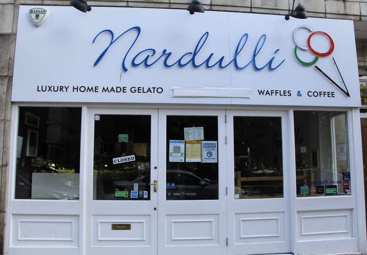 Miriam, 80, insisted comedians James Acaster and Ed Gamble visit her favourite ice cream parlour Nardulli, opposite Clapham Common (Image: Issy Millett, Nub News)