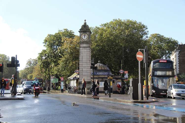 A puddle or two to commute through in Clapham this morning (Image: Issy Millett, Nub News)