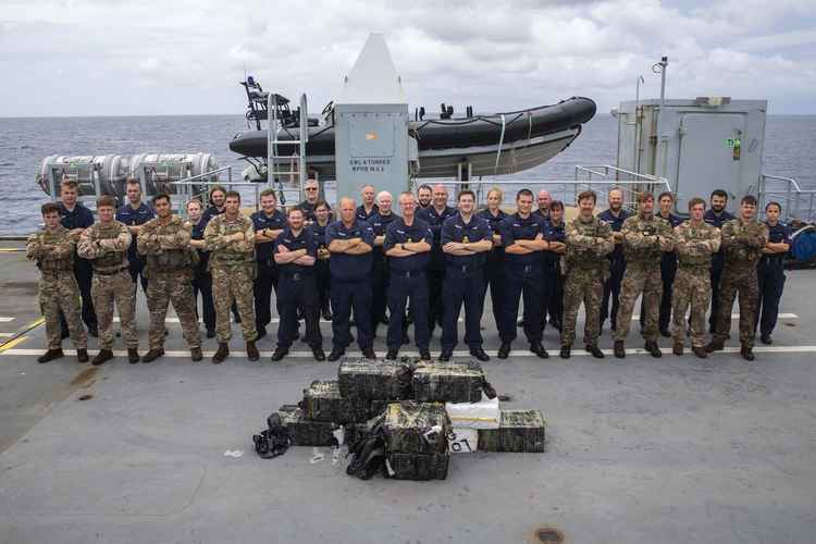 The team on board RFA Argus. Credit: Royal Navy.