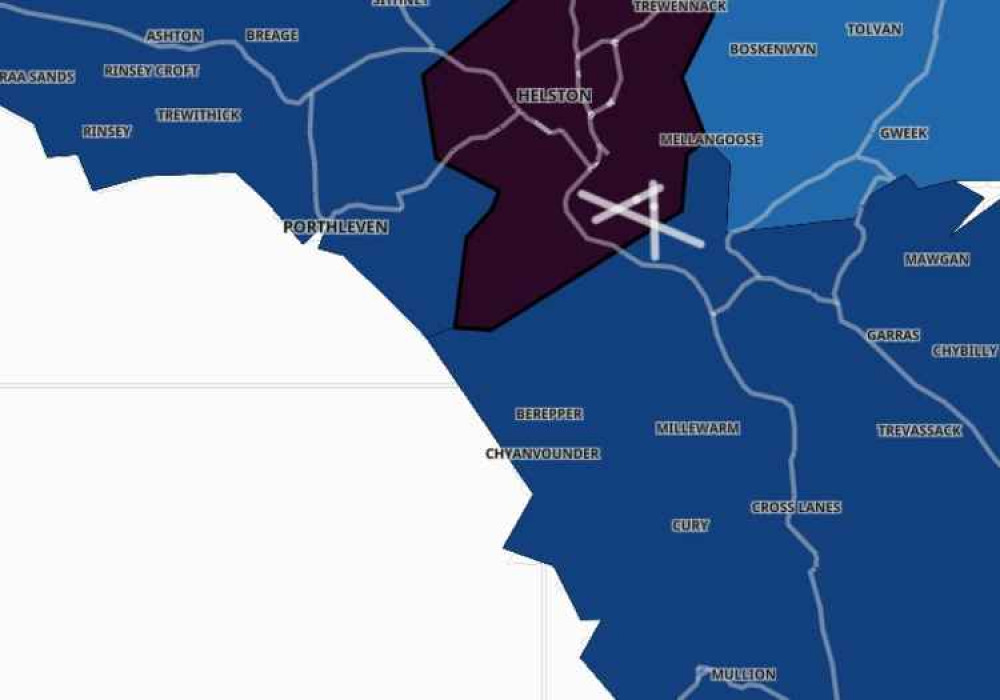 Helston heat map.