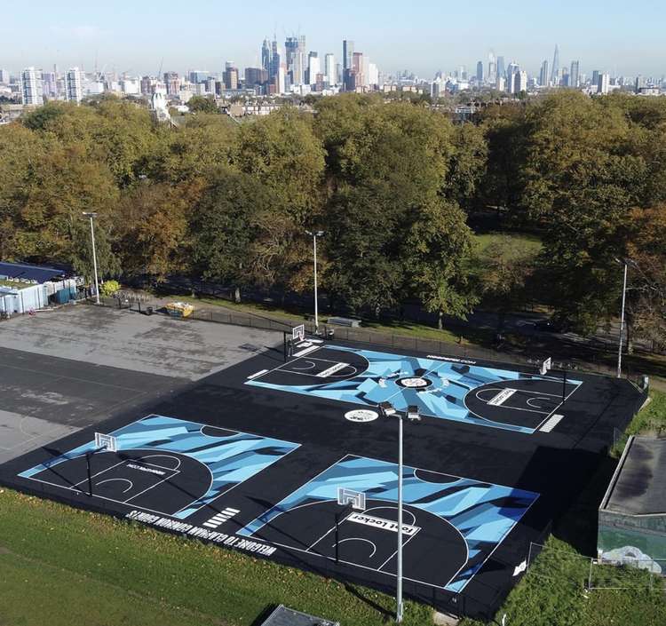 The refurbished Clapham Common basketball court celebrated with a launch event on Sunday, November 7 (Image: Hoopsfix