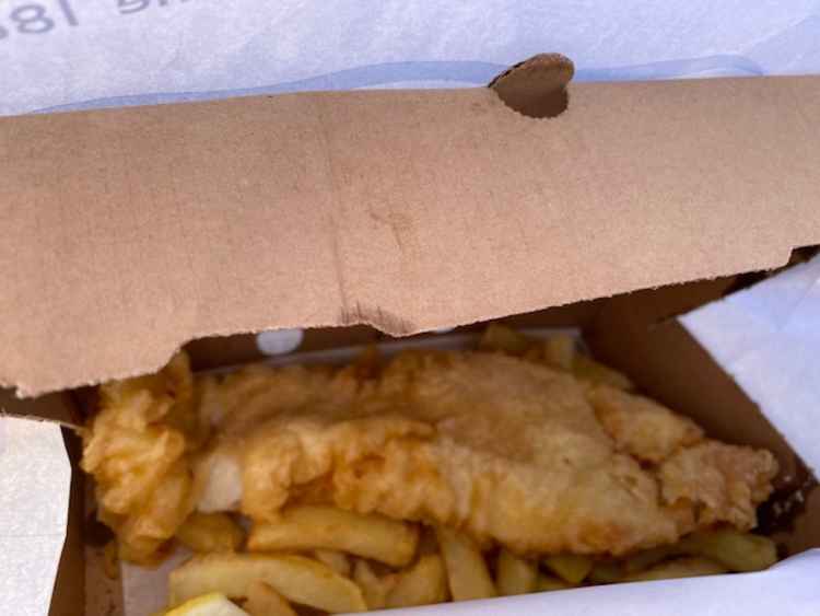 Fish and chips from the shop.
