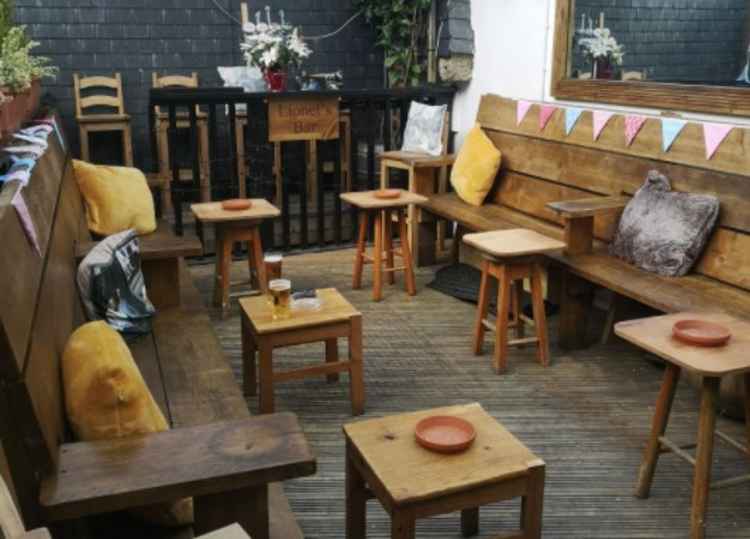 The beer garden at The Rodney Inn.