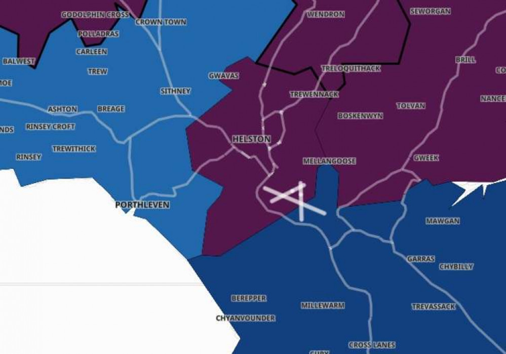 Helston covid map.