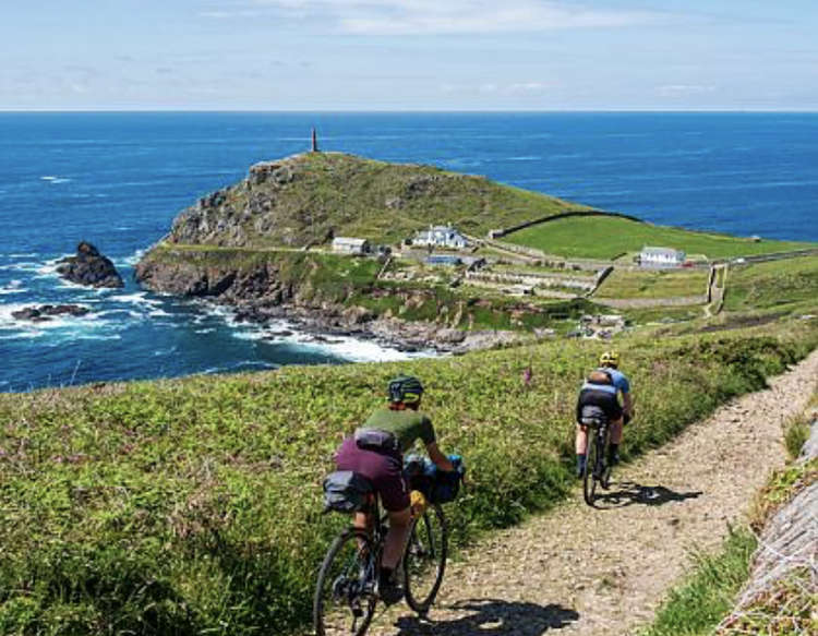 The West Kernow Way swooping down to Cape Cornwall. Photo: Jordan Gibbons / Pannier.