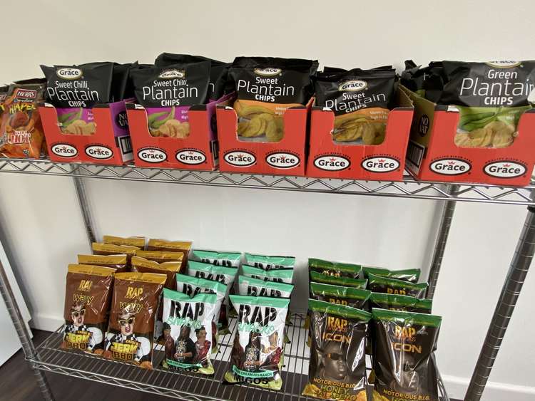 Some of the snacks inside the shop.