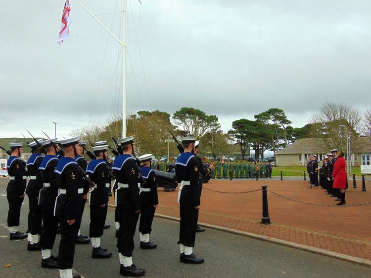 Wreaths laid at the station. Photo credit: RNAS Culdrose.