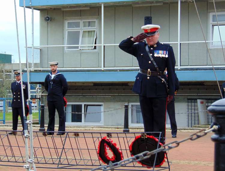 Wreaths laid at the station. Photo credit: RNAS Culdrose.