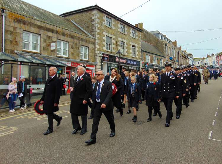 Pictures of Helston Remembrance Sunday, shared by Royal Navy.