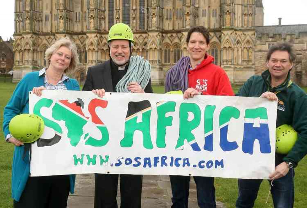 From left, Jackie Croft (chapter clerk), the Very Rev Dr John Davies (Dean of Wells), Matt Crowcombe (SOS Africa) and Ian (instructor)