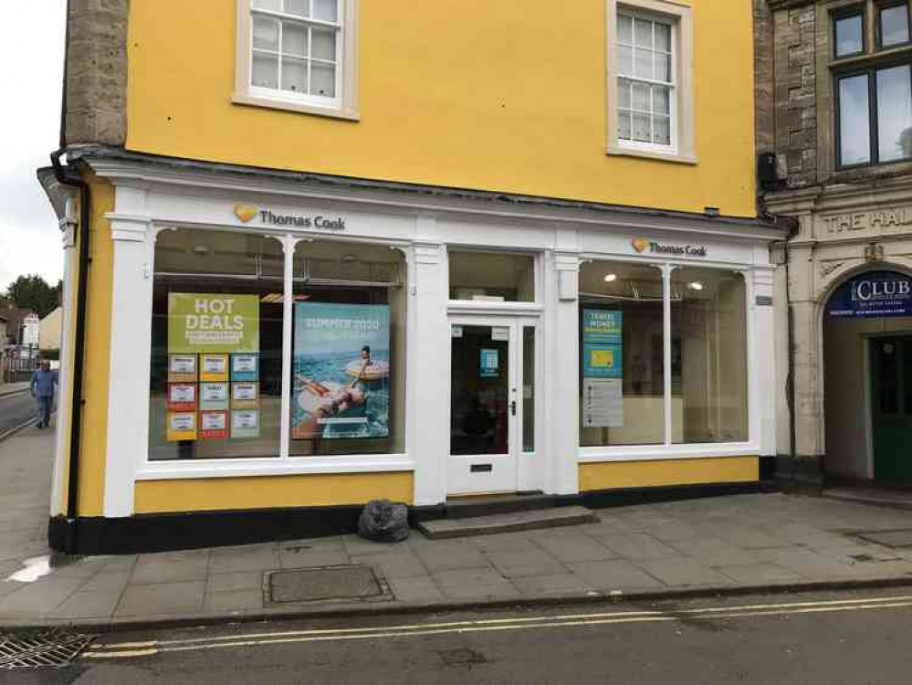 The Shepton Mallet Thomas Cook store this morning (September 23)