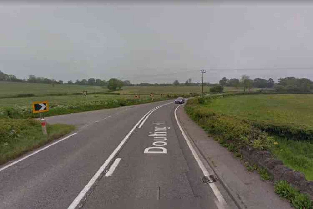 The A361 at the bottom of Doulting Hill (Photo: Google Street View)