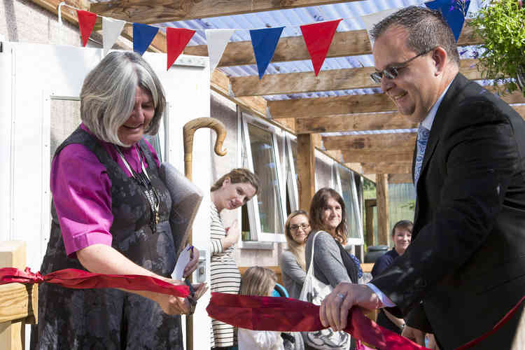 Bishop Ruth Worsley of Taunton opens the new Oakhill Church School nursery.  Open term-time, from 8.45am-3.15pm, Monday to Friday; with additional 'wrap-around' care available.