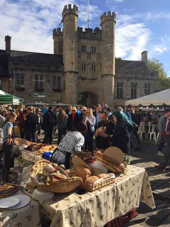 A busy Artisan Market at Wells Food Festival