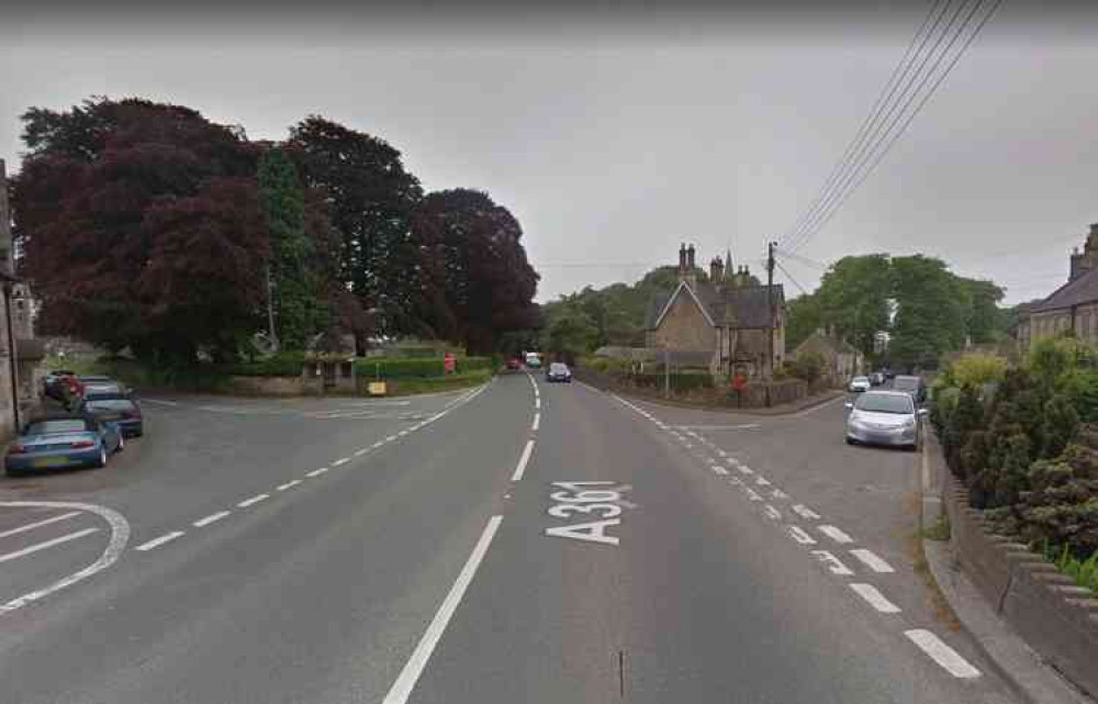 The A361 in Doulting - see today's mobile speed camera locations (Photo: Google Street View)