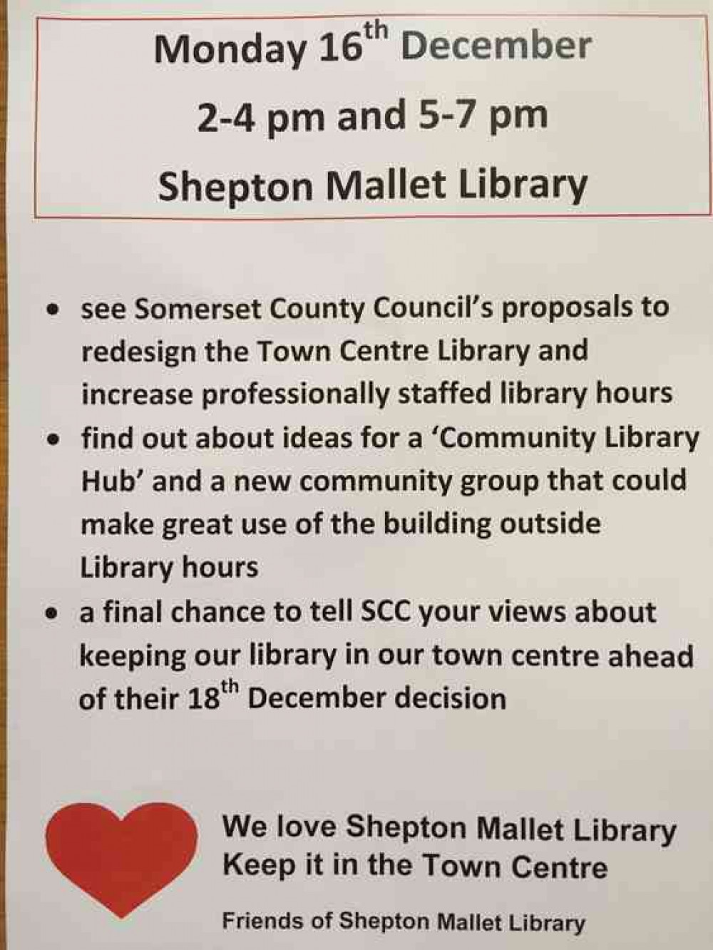 See Somerset County Council's proposals for a complete redesign of the library