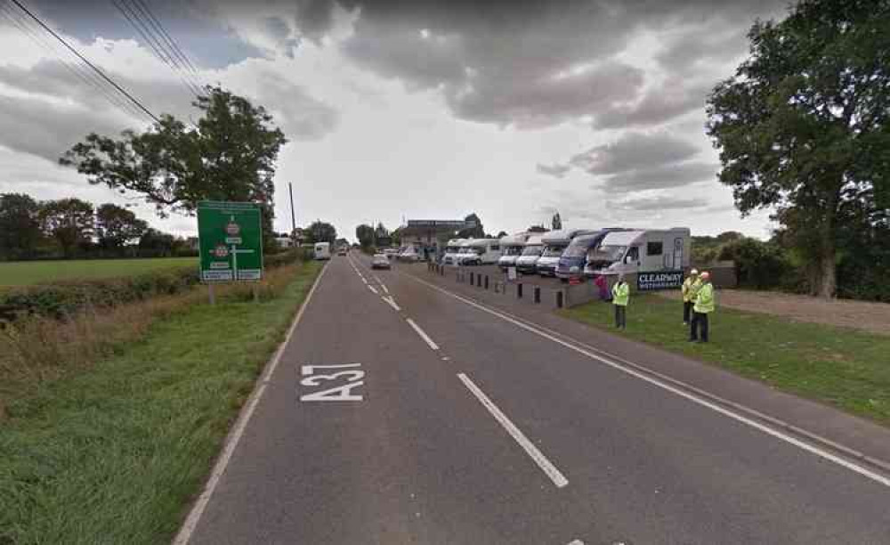 The A37 at Lydford - see today's mobile speed camera locations (Photo: Google Street View)