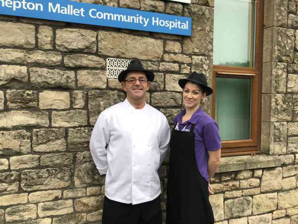 Kevin Wollaston, head chef, and Henrietta Balog, catering assistant, from the catering team at Shepton Mallet NHS Treatment Centre. The team's award-winning food is now available to NHS patients at Shepton Mallet Community Hospital