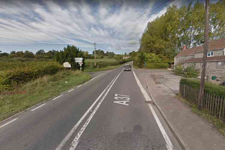 The A37 Wraxall Hill - see today's mobile speed camera locations (Photo: Google Street View)