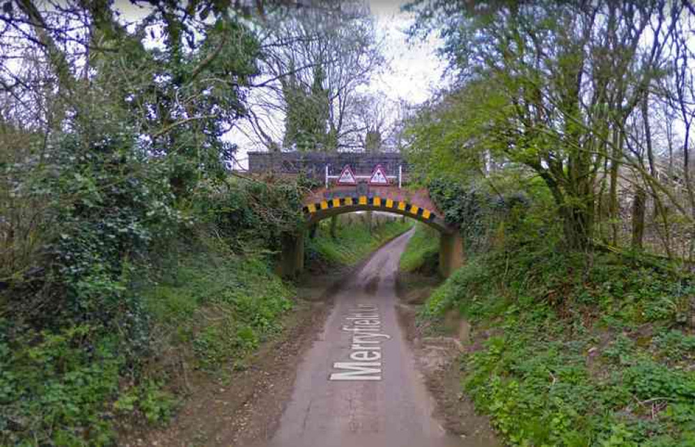 Merryfield Lane in Doulting has been closed due to floodwater (Photo: Google Street View)