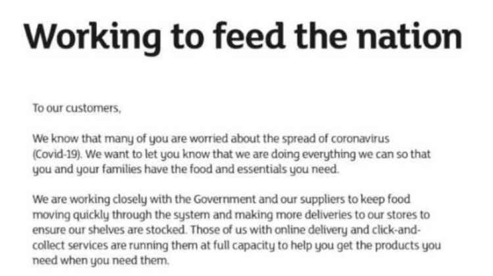 The start of the Working to Feed the Nation statement