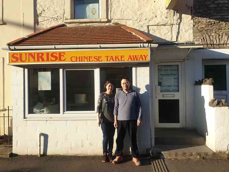 Cindy and Paul Lau at Sunrise Chinese Takeaway in Shepton Mallet