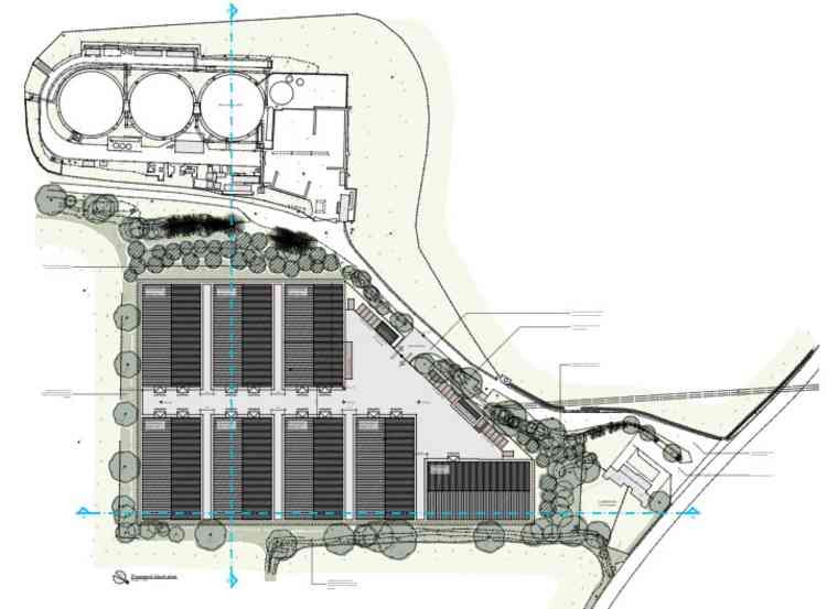 Layout of proposed Wyke Farms storage buildings in Lamyatt (Photo: Forward Surveying and Design)