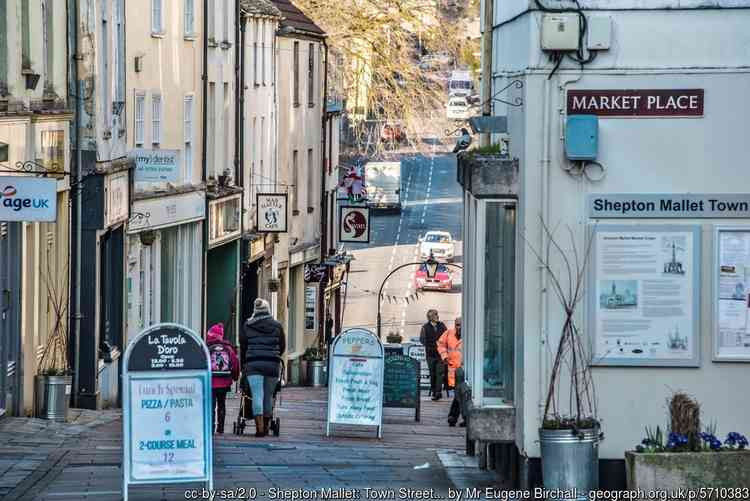 Shops in the centre of Shepton Malleet