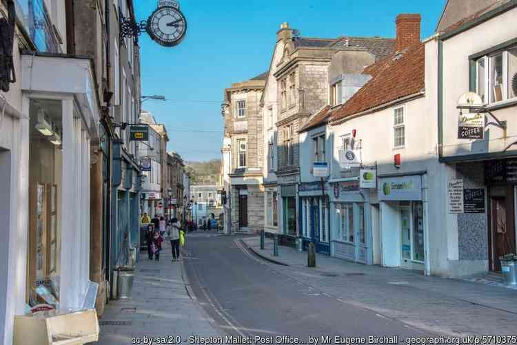 The streets of Shepton Mallet are generally empty as residents obey the social distancing rules