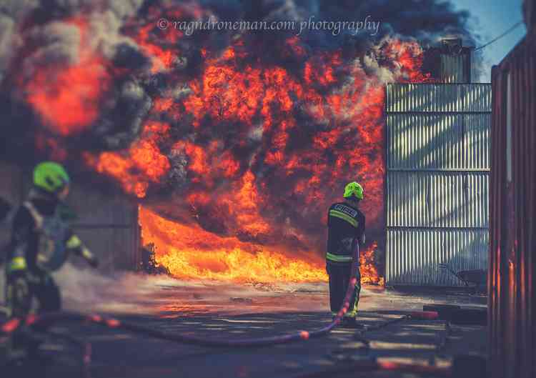 The fire at Lydford-on-Fosse (Photo: Rag 'n' Drone Man Photography)