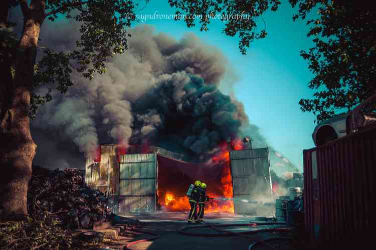 The fire at Lydford-on-Fosse (Photo: Rag 'n' Drone Man Photography)