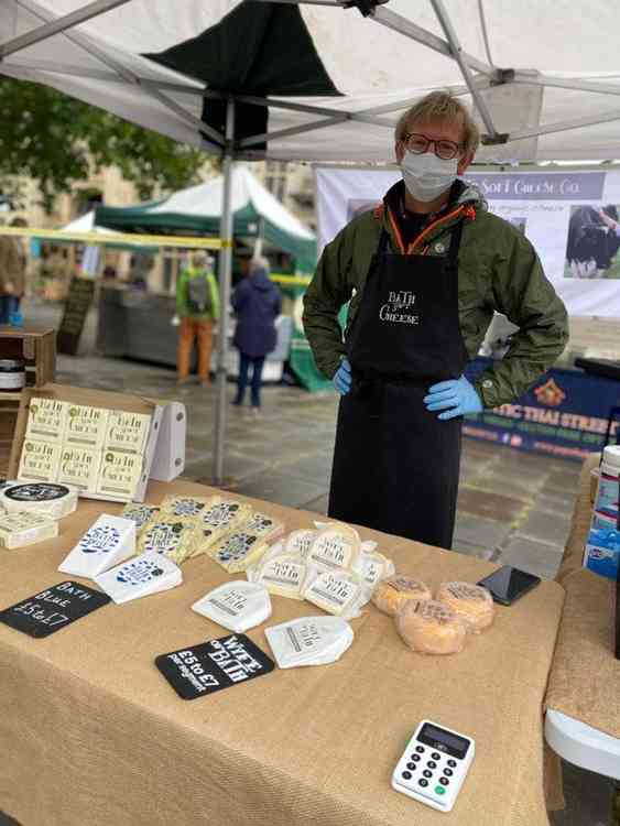 A Mendip Markets trader in PPE