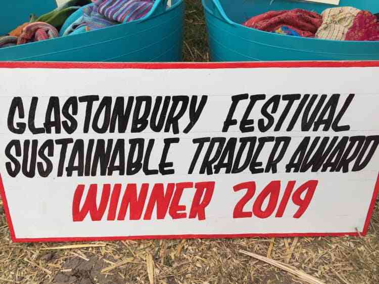 Rainbow Rebel won Sustainable Trader of the Year at the 2019 Glastonbury Festival