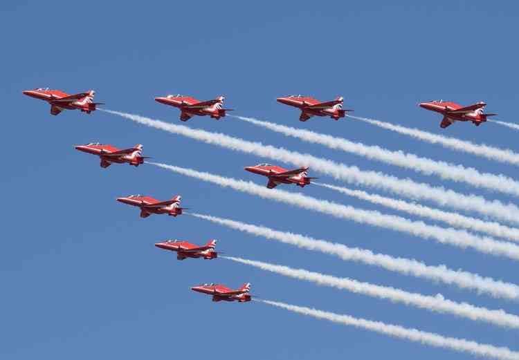 The Red Arrows will be flying over Evercreech tomorrow (Photo: Adrian Pingstone)