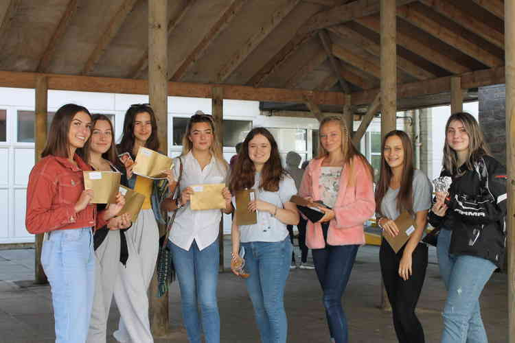 GCSE results day at Whitstone School in Shepton Mallet