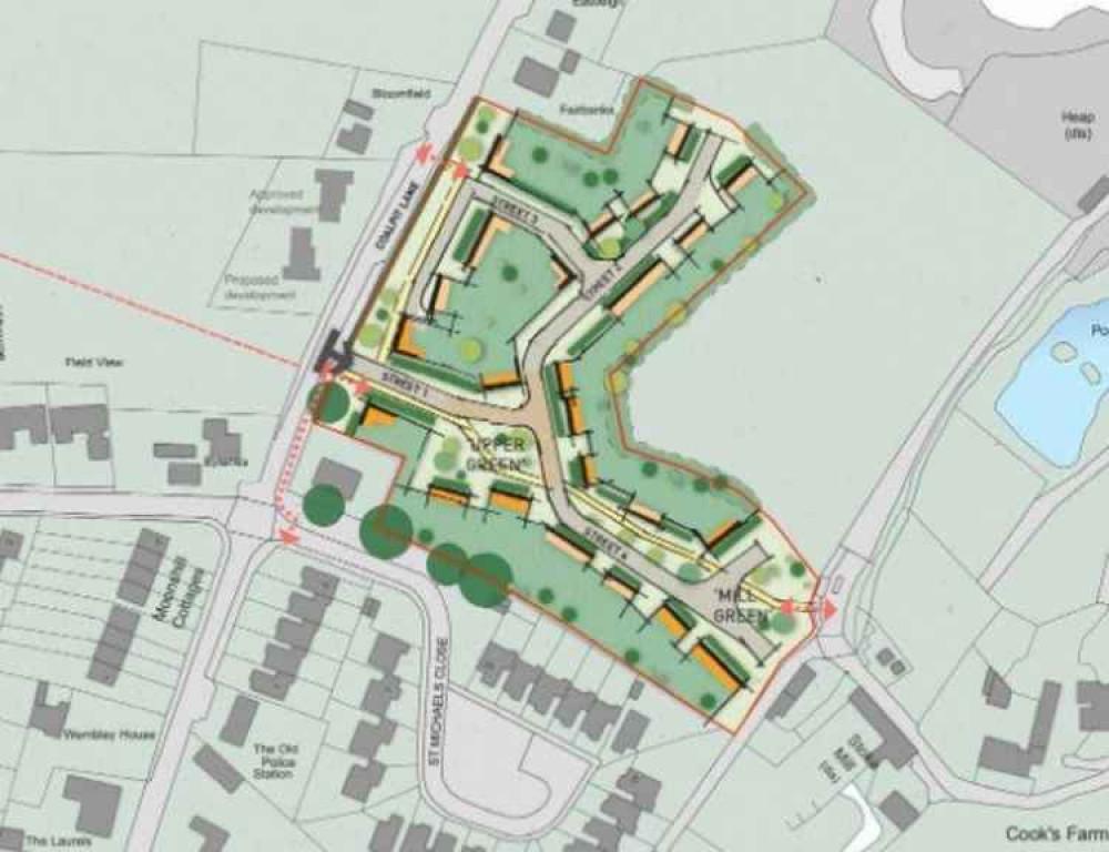 Plans for 47 homes on Coalpit Lane in Stoke St Michael (Photo: Pegasus Planning Group)