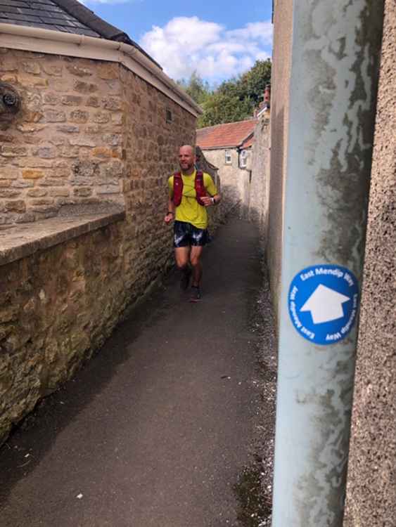 Tom Abrahams tackling the East Mendip Way part of the route