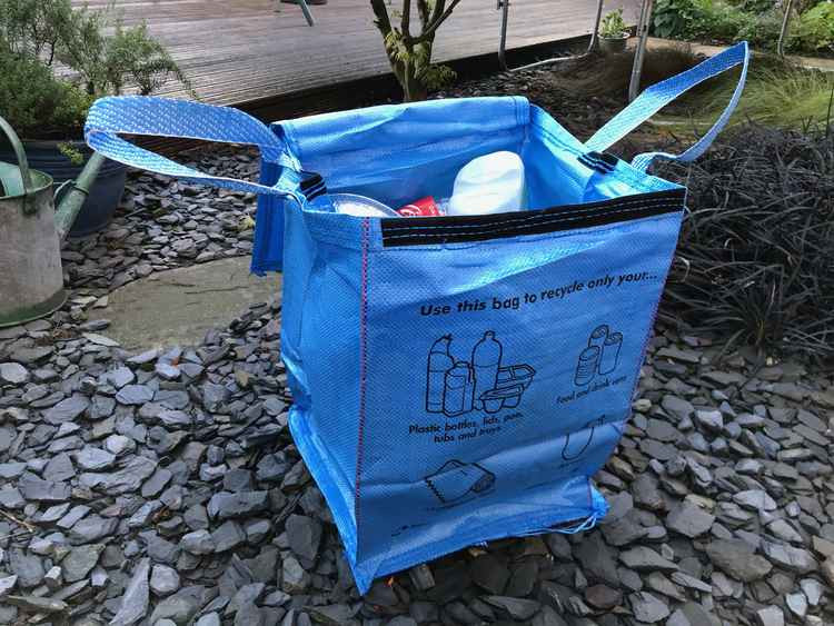 Households will all receive the new Bright Blue Bag