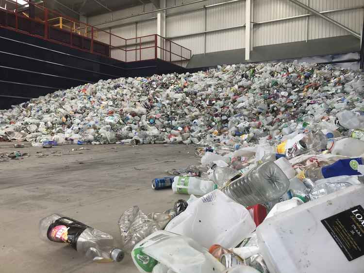 Piles of plastic at the Evercreech depot