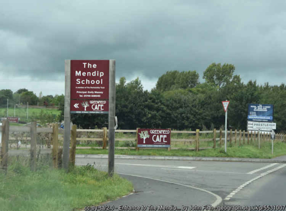 The entrance to the Mendip School