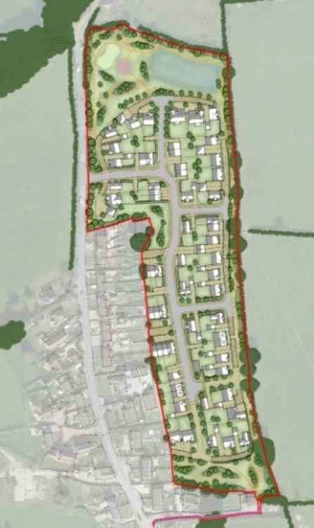 Plans for 63 homes on Anchor Road in Coleford (Photo: Aspect Landscape Planning)