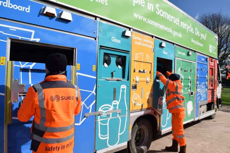 A Somerset Waste Partnership recycling lorry